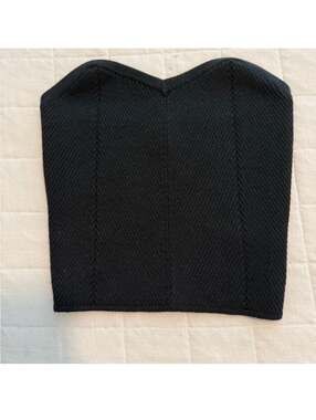 Aerie Ribbed Black Sweater Tube Top - XS